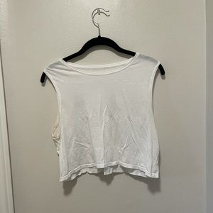Lululemon White Cropped Muscle Tank